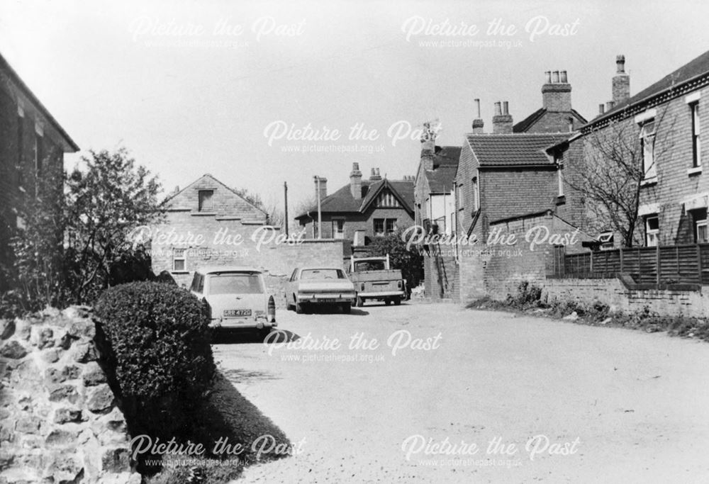 Gordon Road, rear of Nottingham Road premises, Borrowash, 1976