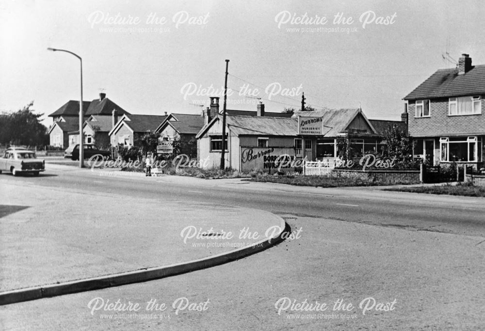 Nottingham Road opposite Central Ave, Borrowash, 1968