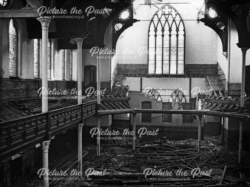 Demolition of Bath Street Wesleyan Methodist Church, Interior, Ilkeston, 1971