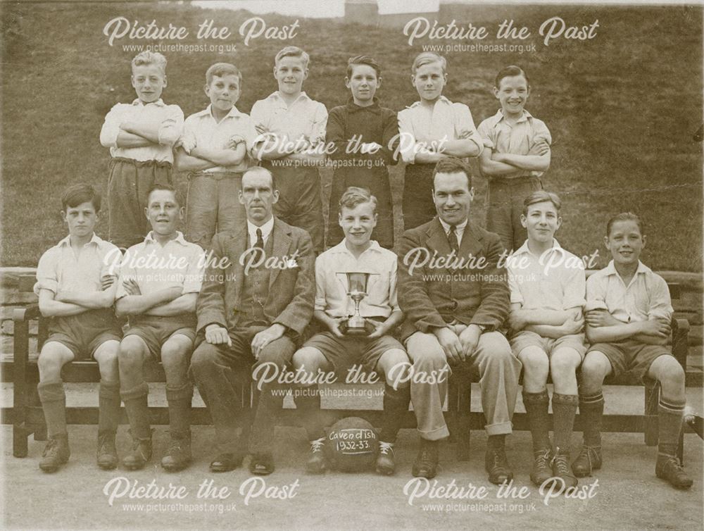 Cavendish School Footbal Team, Cavendish Road, Ilkeston, 1932-1933