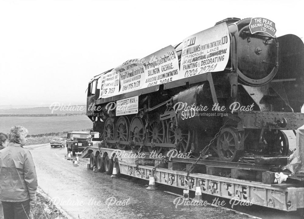Peak Railway Society steam locomotive in transit