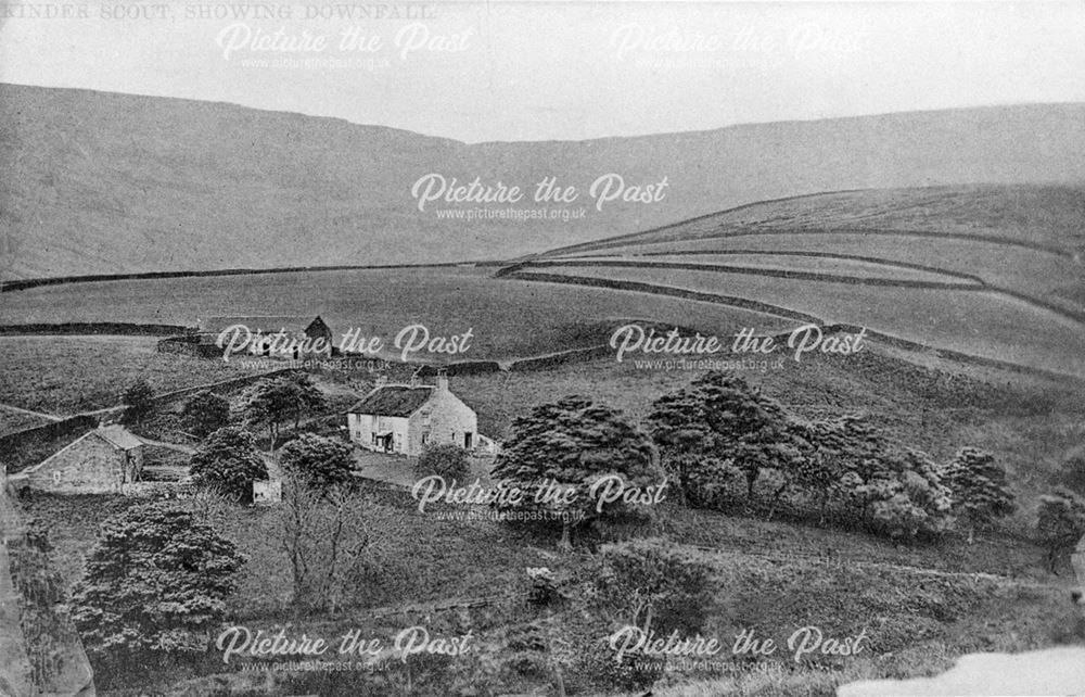 Kinder Scout - View across to Kinder Downfall, 1909