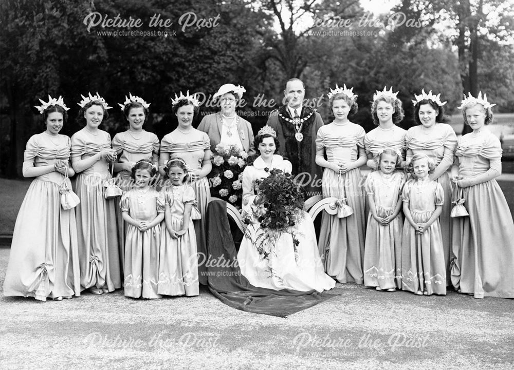 Buxton Wells Dressing Queen and assistants 1950