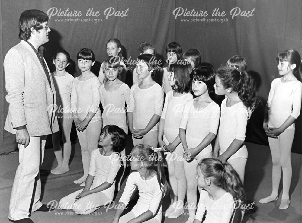 Roballet Dancers and producer Ian Keill rehearsing for the TV programme 'Innes Book Of Records'