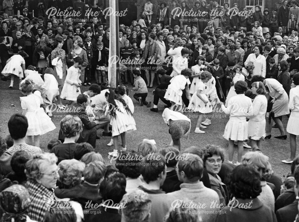 Garland Day, village of Castleton, Derbyshire, 1967