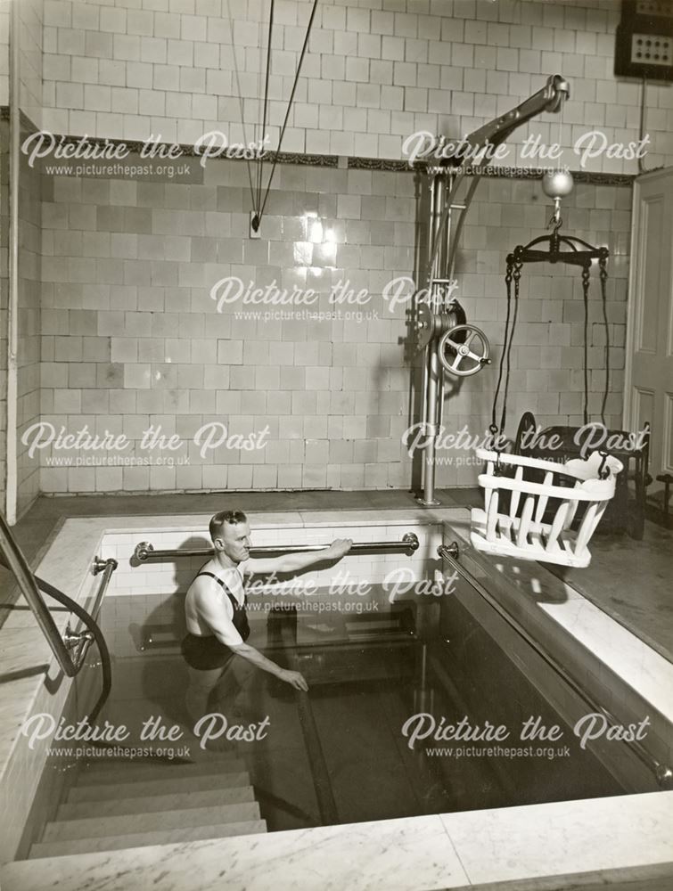 Individual treatment pool, Thermal Baths, The Crescent, Buxton, c 1920