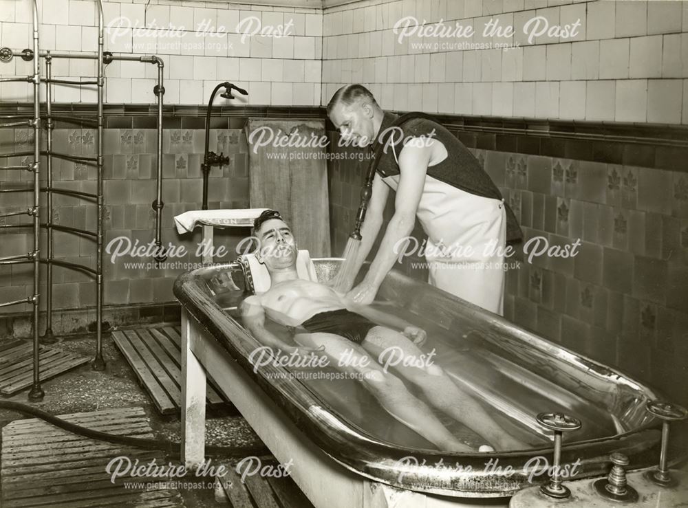 Individual treatment bath, Thermal Baths, The Crescent, Buxton, c 1920