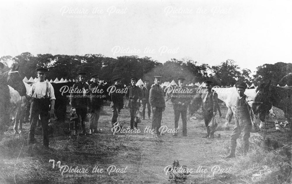 Derbyshire Yeomanry at training camp, Retford