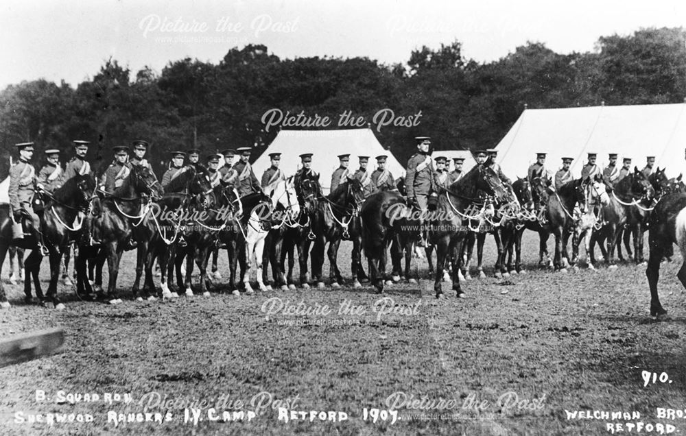 Derbyshire Yeomanry at training camp, Retford
