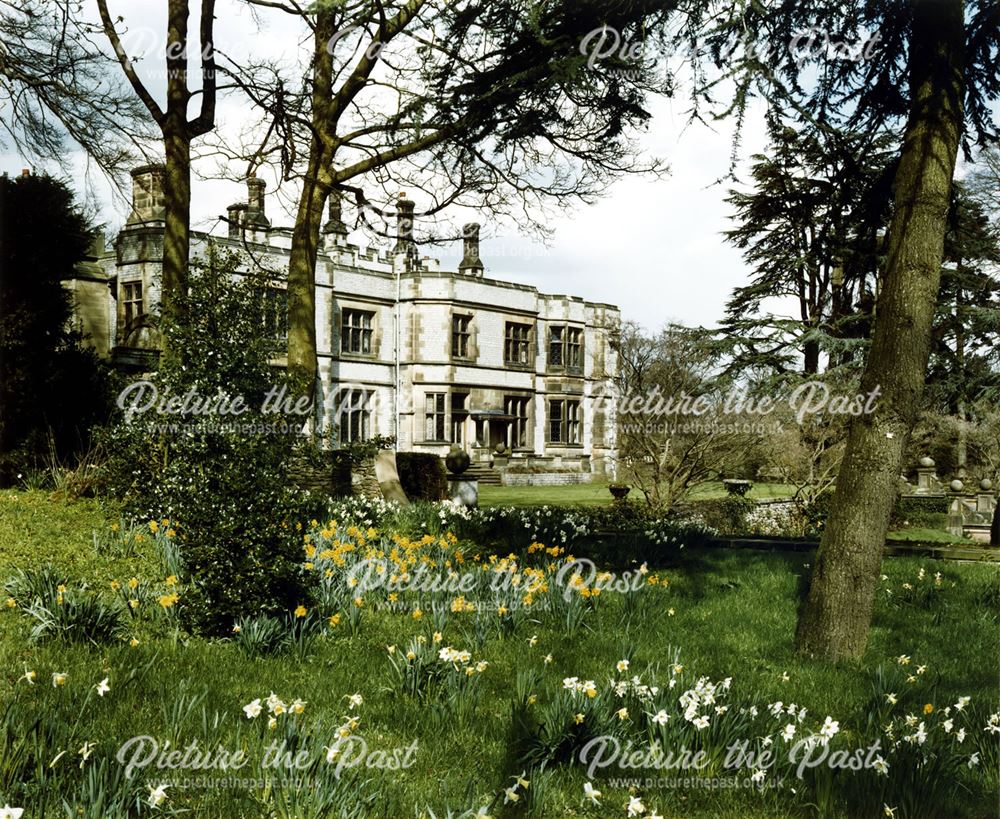 The South Front, Thornbridge Hall, in springtime