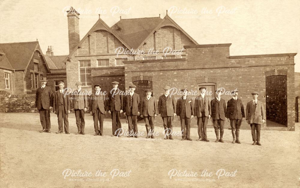 First World War recruits outside the Infants School