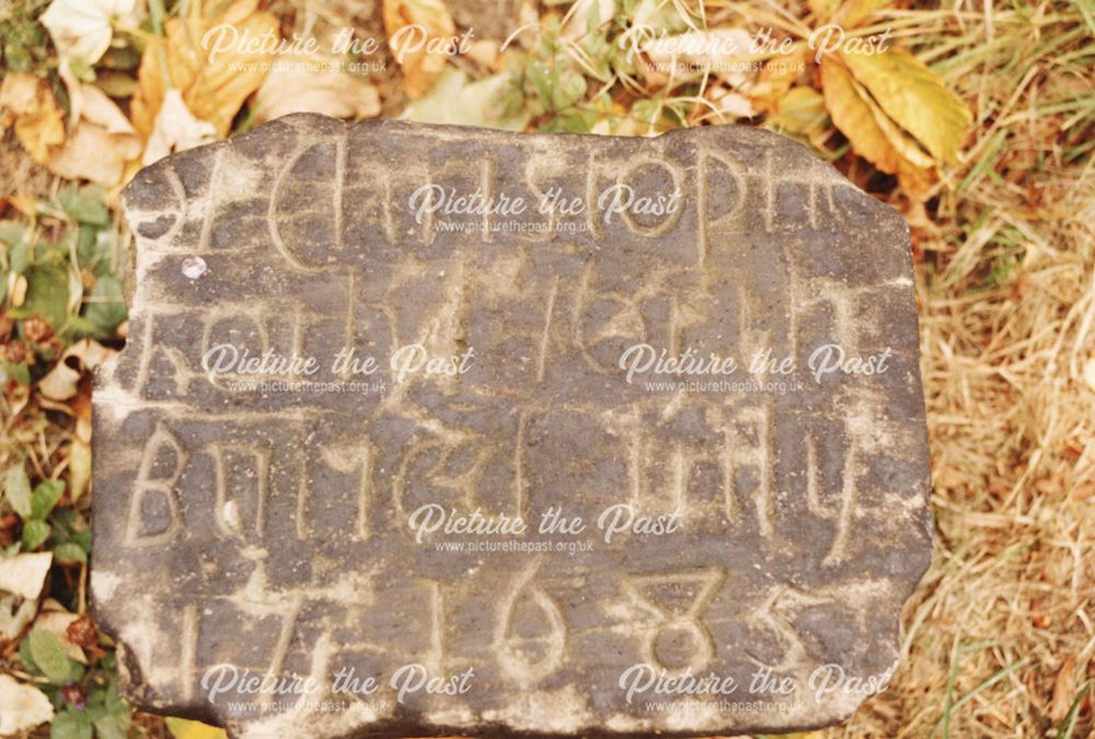 The oldest grave, 1685, in St Giles parish churchyard, Killamarsh