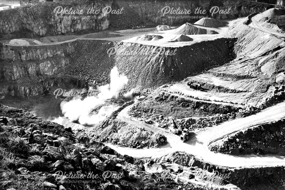 Blasting landscape at Dene Quarry