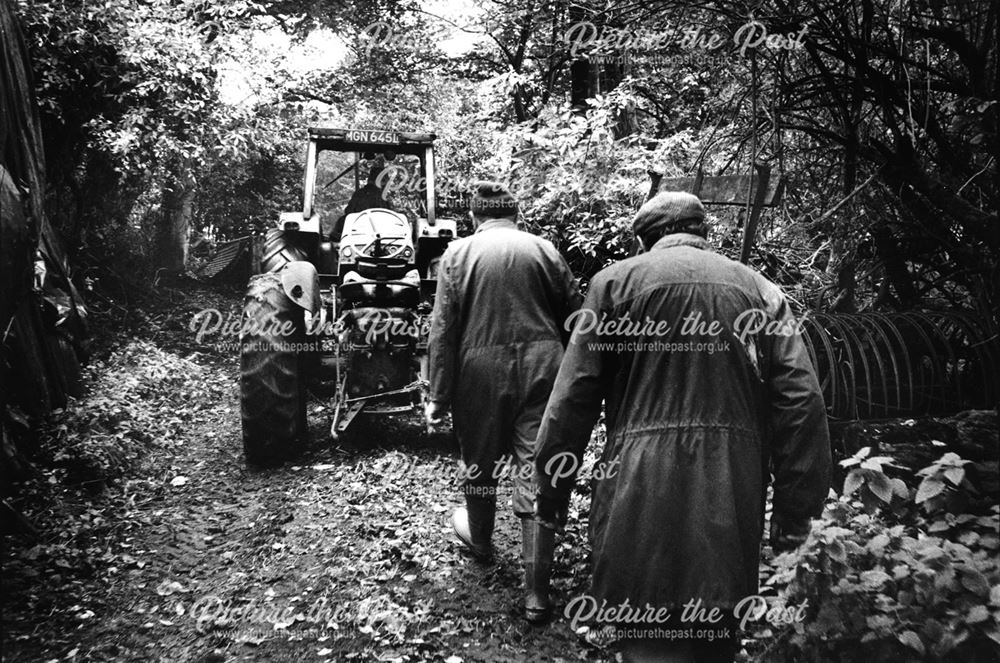 Taking implements out into the back field for the sale