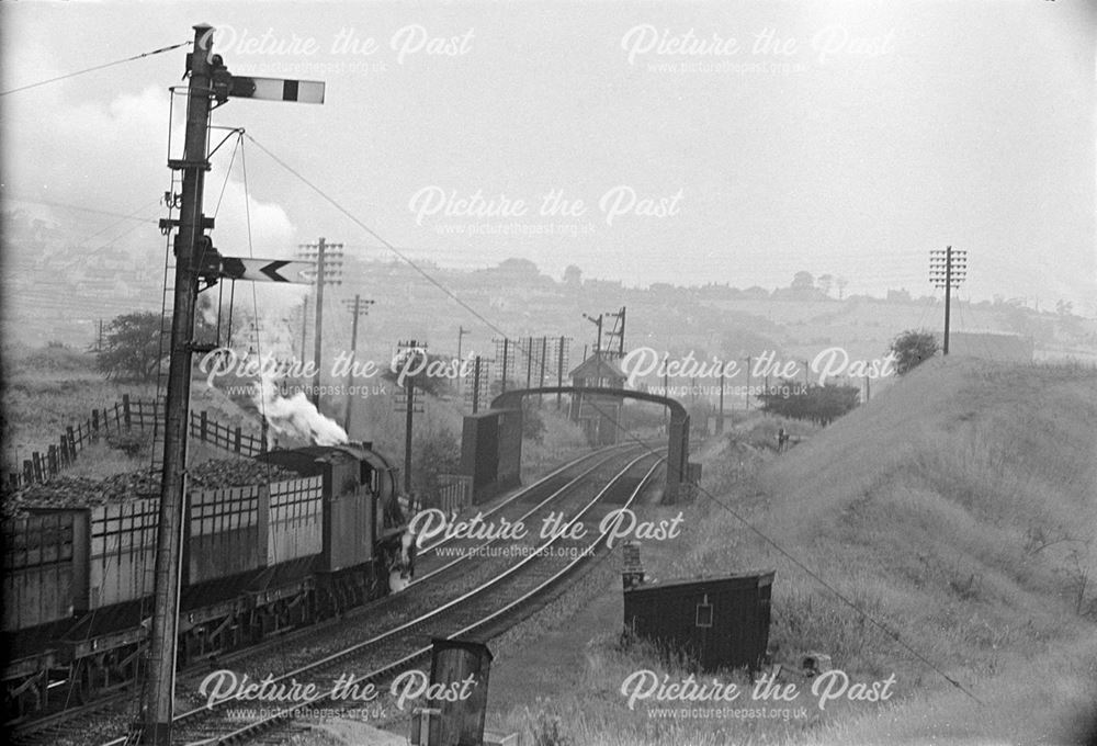 View from the Midland Railway Bridge at Killamarsh, c 1965