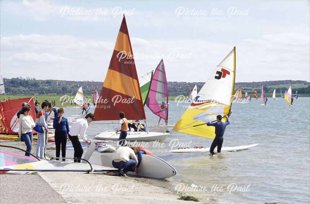 Yachting and Windsurfing on the lake, Rother Valley Country Park