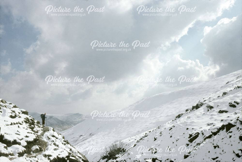 View in winter from the top of Grindsbrook, Kinder Scout