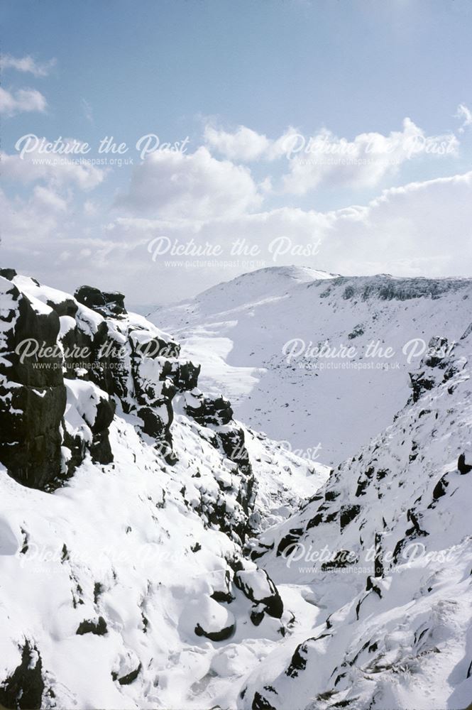 View in winter from the top of Grindsbrook, Kinder Scout