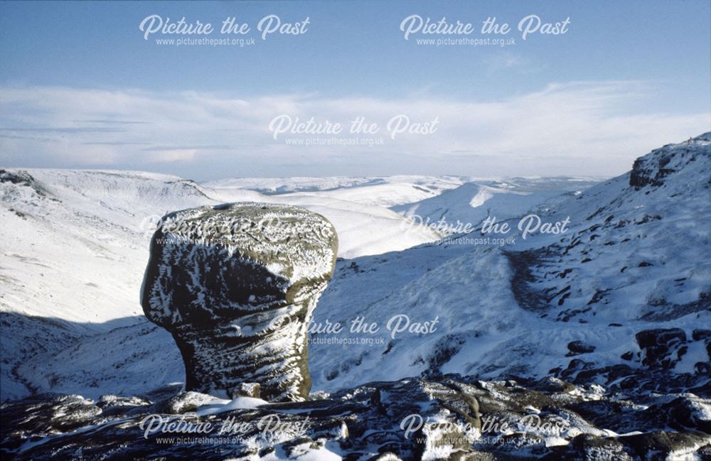 View in winter from the top of Grindsbrook, Kinder Scout