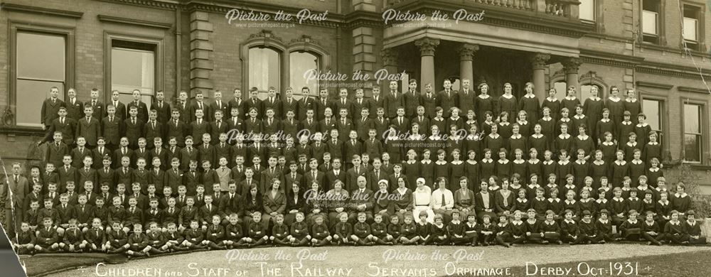 Children and staff, Railway Servants' Orphanage