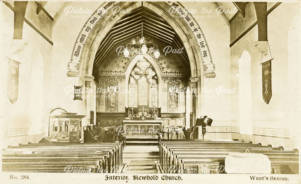 Interior of St John the Evangelist Church, Newbold, Chesterfield, pre 1949