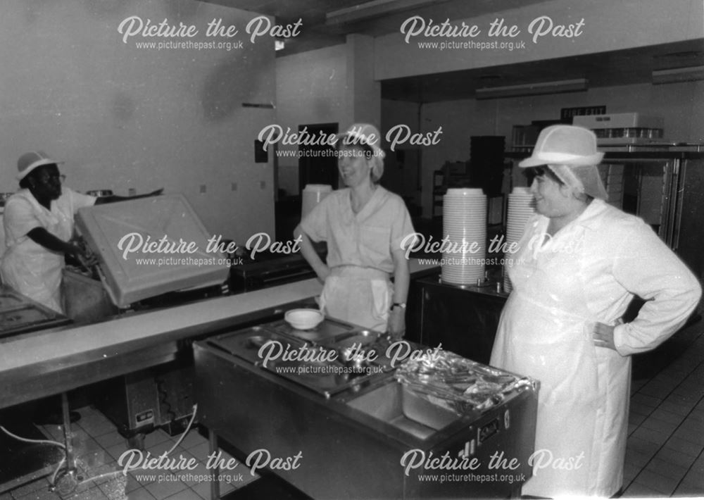 Kitchen staff at Derby City Hospital