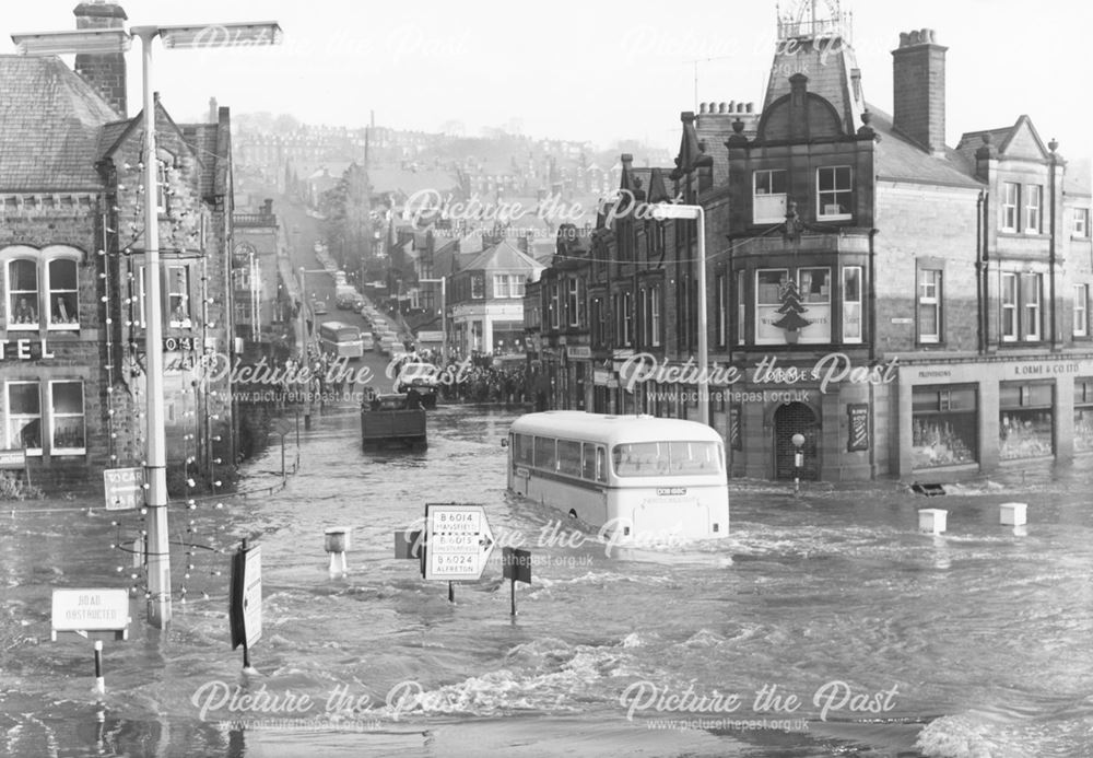 Crown Square, Matlock during floods