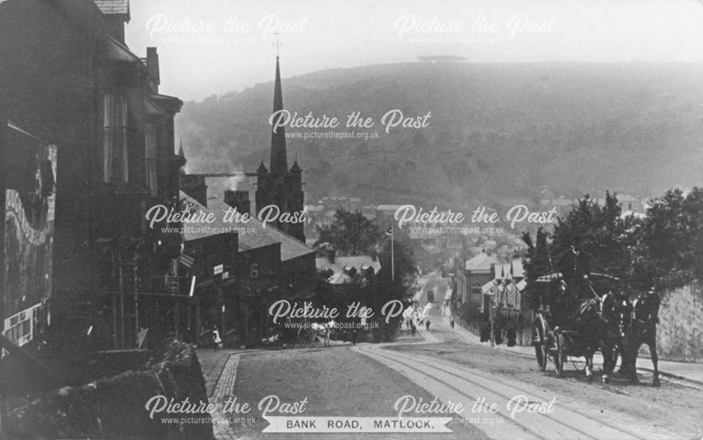 Looking down Bank Road towards Crown Square, Matlock