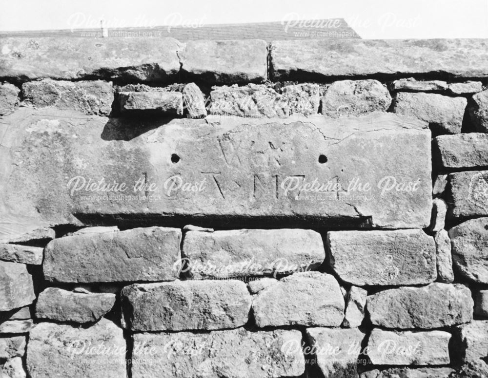 Datestone in a wall at Allen Hill Farm