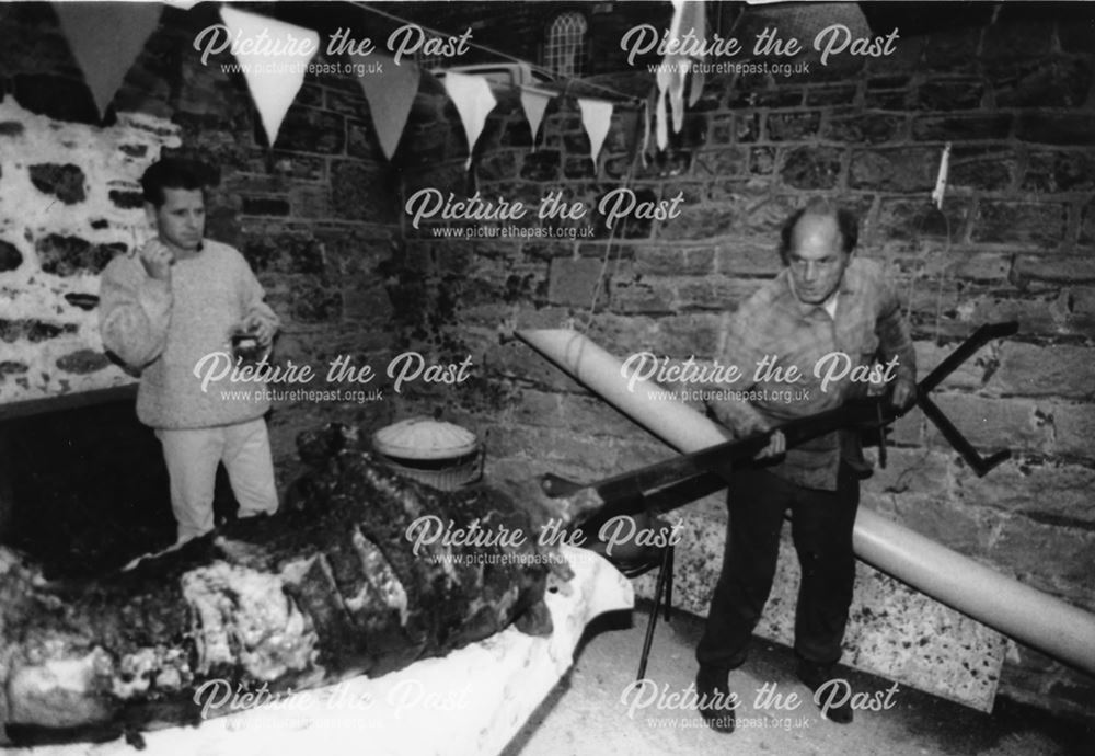 Preparing the hog roast, Fritchley Festival