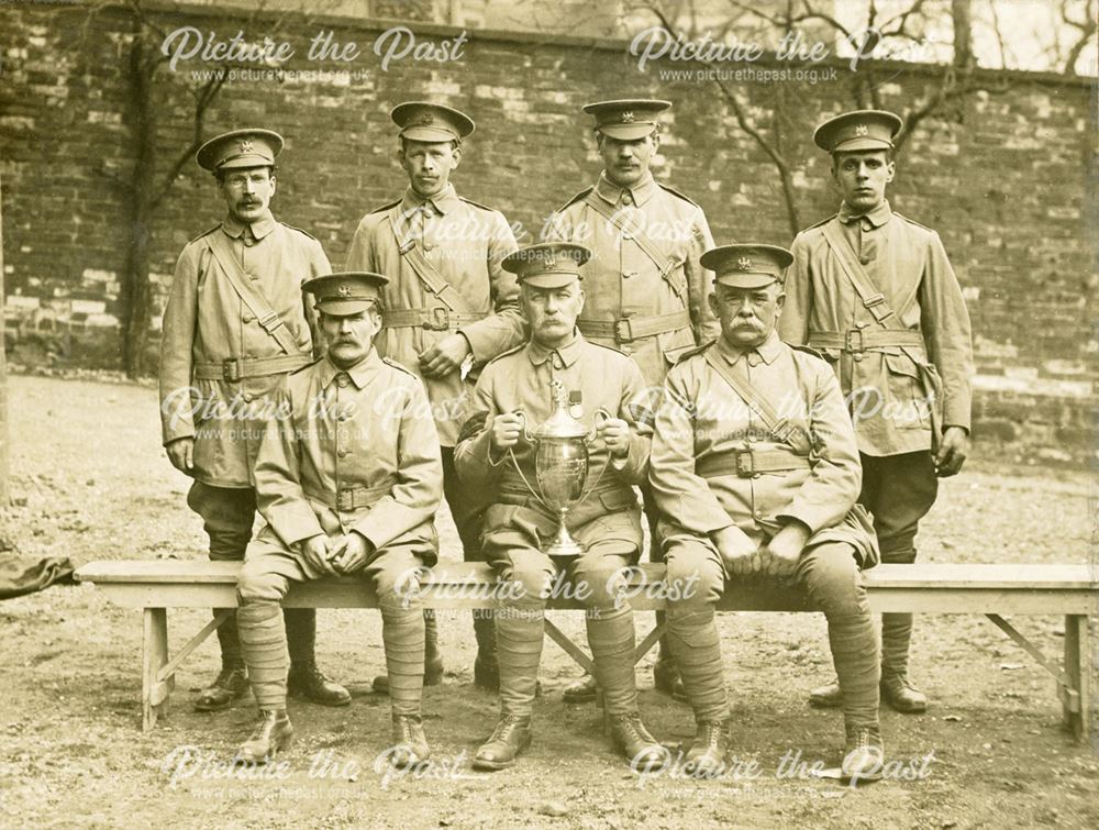 Ashover Territorials in the yard of the Drill Hall (later the Goldwell Rooms)