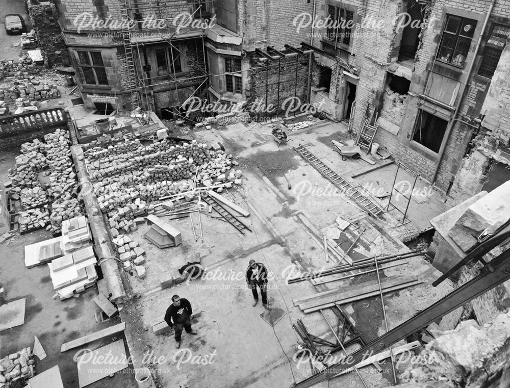 Demolition work at Thornbridge Hall, March 2000