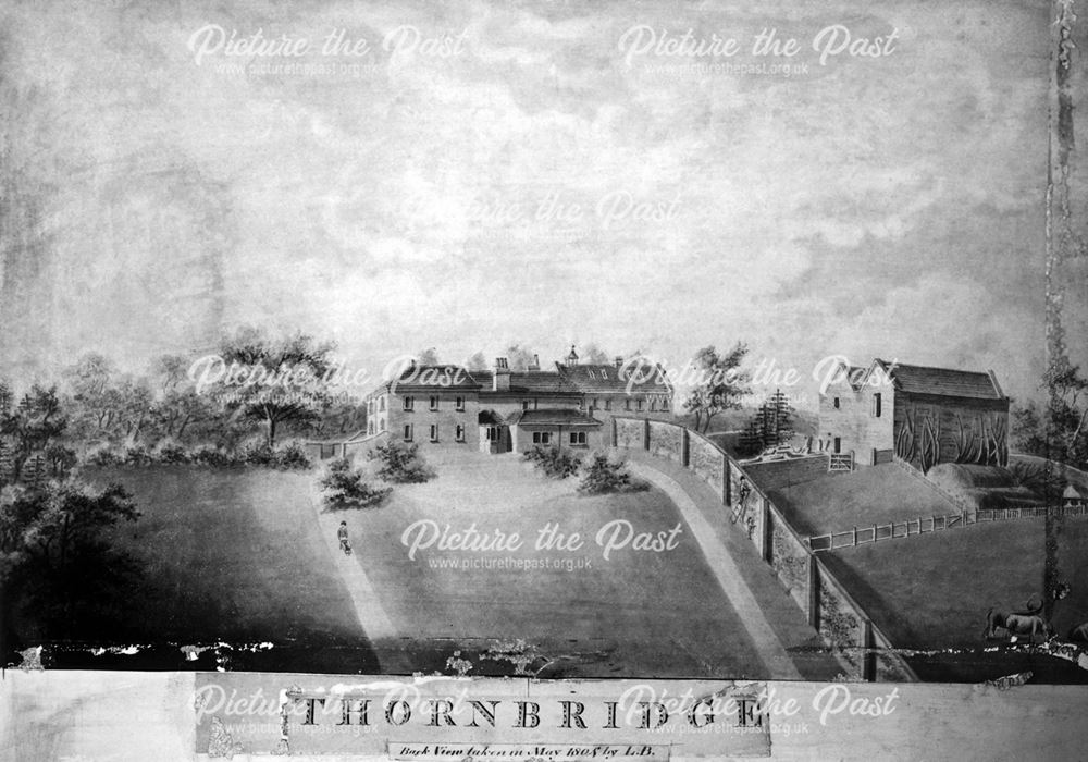 View of the back of Thornbridge Hall as it was in 1804