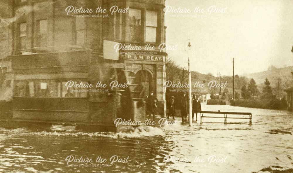 Floods in Crown Square, Matlock, c 1910