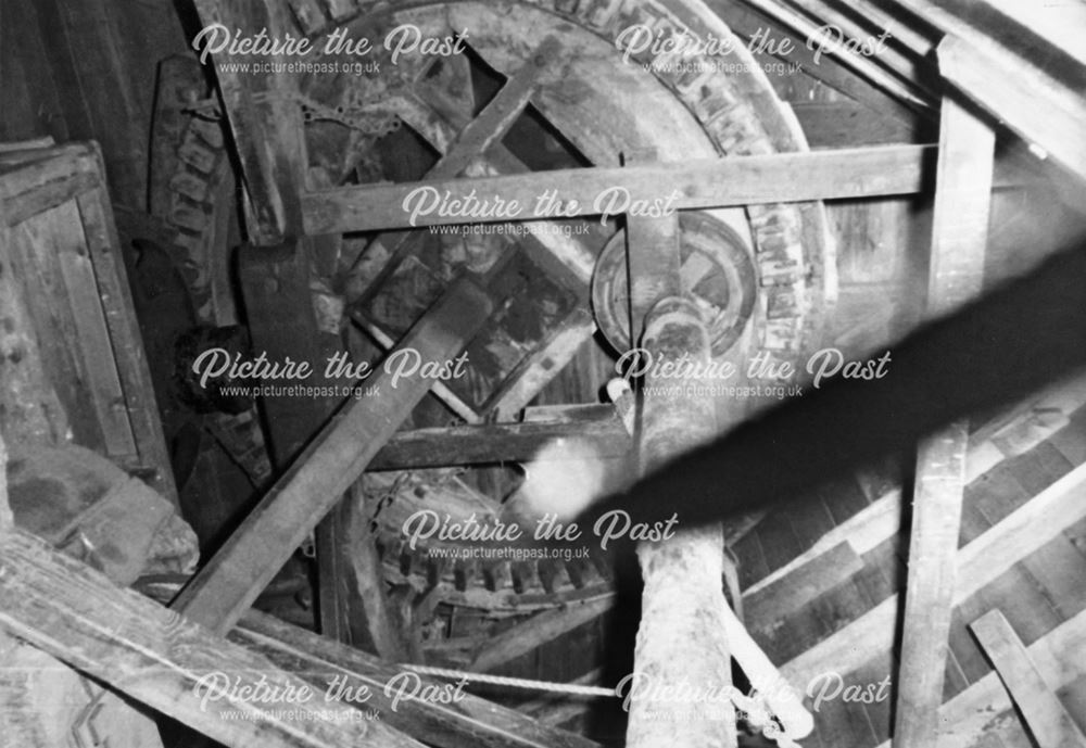 Cat and Fiddle Windmill interior, Dale Abbey, 1967