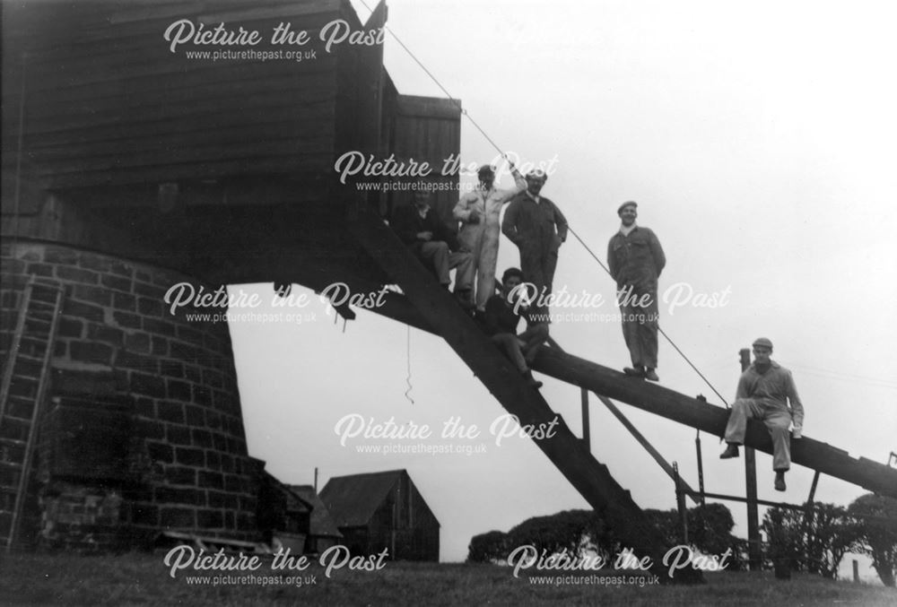 Cat and Fiddle Windmill exterior, Dale Abbey, 1970s