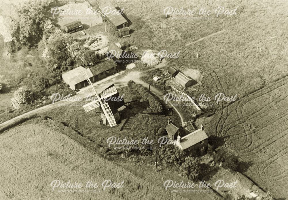 Cat and Fiddle Windmill Aerial View, Dale Abbey, 1970s