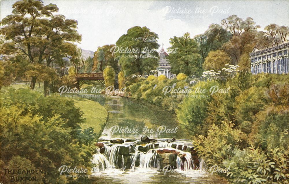 The Waterfall and Ornamental Bridge, Buxton, 1940