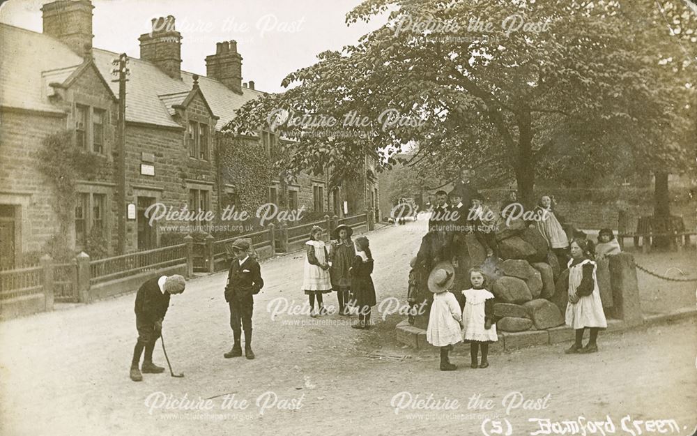 Children at Bamford Green, c 1900