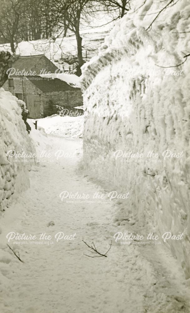 Mrs Ollerenshaw's Barn and Snow Scene, Aston, North Derbyshire