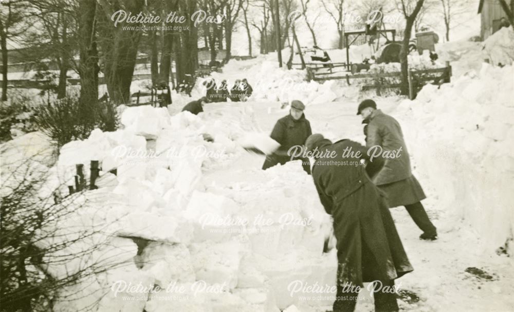 Snow Clearing below Aston Hall Farm, Aston, North Derbyshire