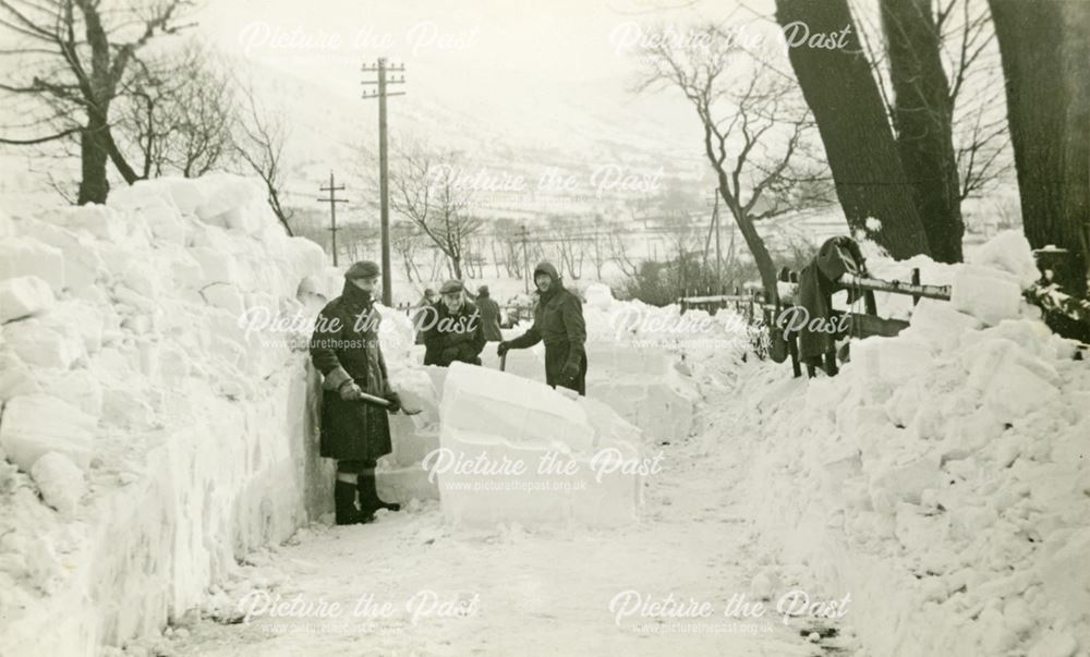 Snow Clearing below Aston Hall Farm, Aston, North Derbyshire