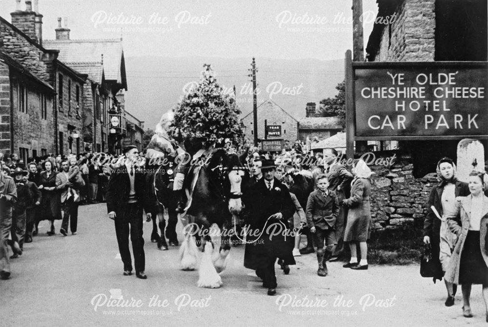 Garland ceremony procession, Castleton, c 1950s