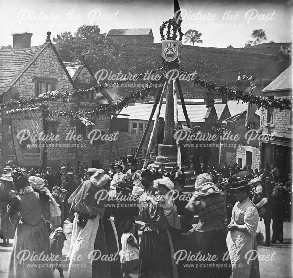 Celebrations at Market Cross, Bonsall, c 1900