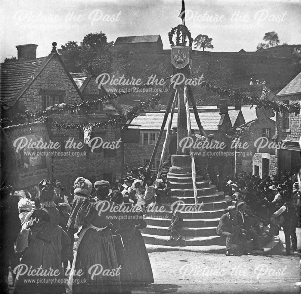 Celebrations at Market Cross, Bonsall, c 1900