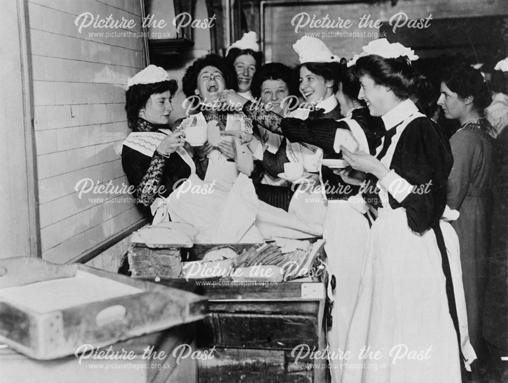 Fun in the Kitchens at Smedley's Hydro, Matlock, c 1900