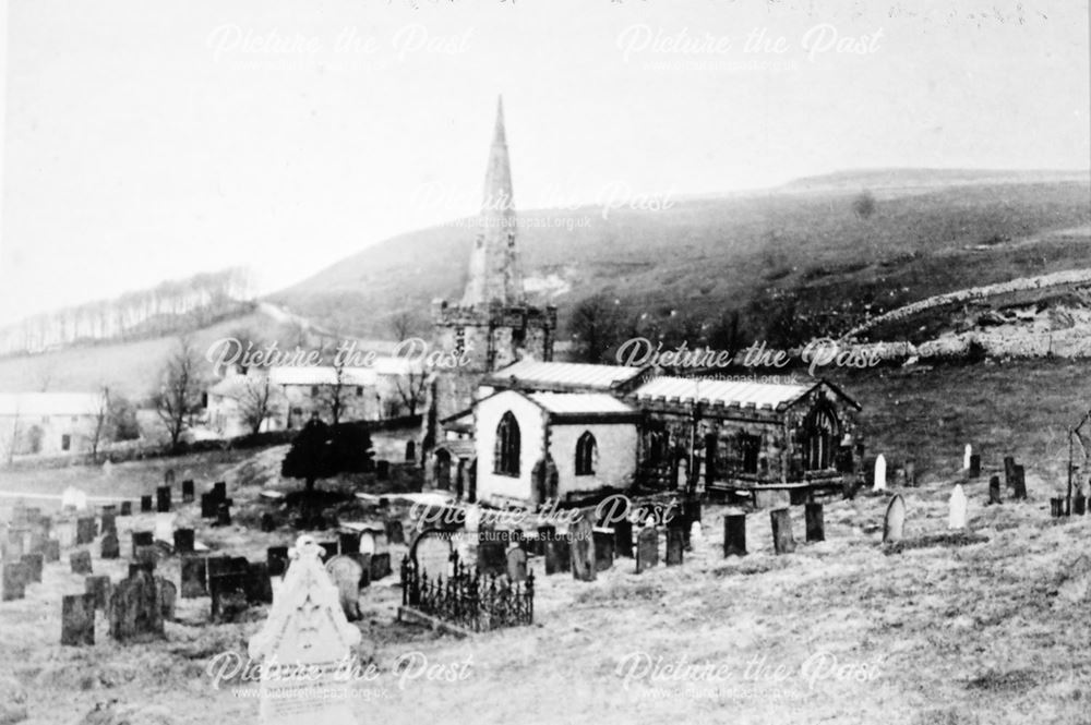 Church, graveyard and Church Inn, c 1880's