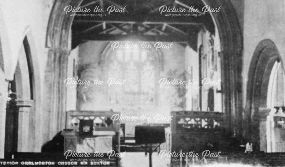 Inside the church before the Chancel Screen was put in by Herbert Bagshaw in 1926