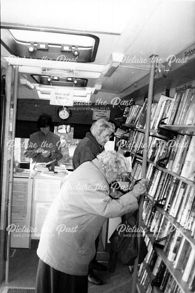 Mrs Needham and Doreen Howell in the mobile library