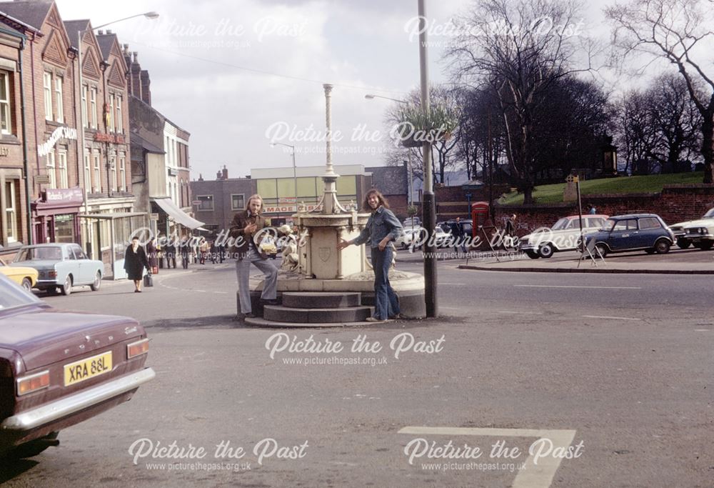 Fountain in Market Place, Ilkeston, c 1970s